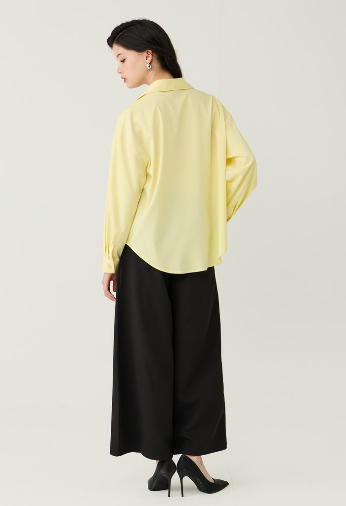Adjustable Waist Button-Down Shirt
