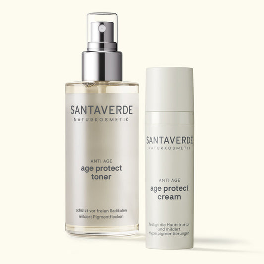 Santaverde Age Protect Duo – Aloe Vera Naturkosmetik Set für reife Haut mit  Gesichtscreme und Gesichtstoner, minimalistisch präsentiert
