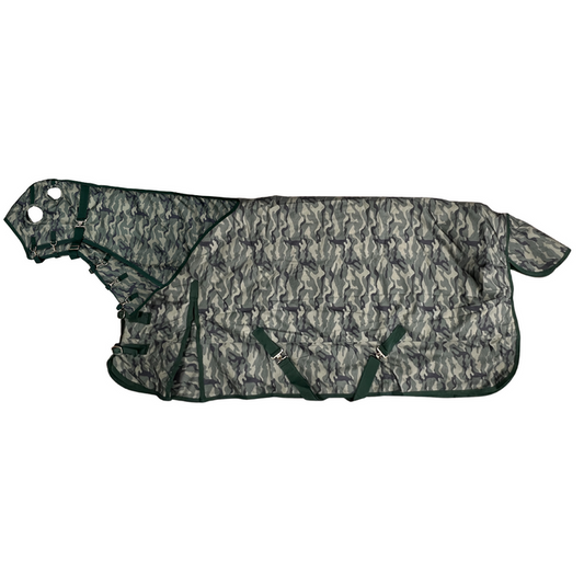 AJ Tack 1200D Waterproof Turnout Horse Blanket with Hood, Camouflage