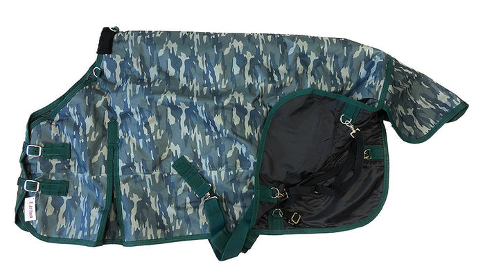 AJ Tack 1200D Waterproof Turnout Horse Blanket with Hood, Camouflage
