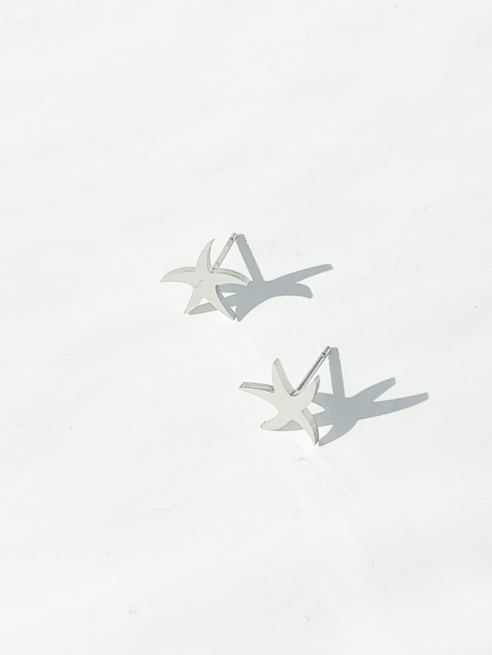 Alina starfish studs in silver bigger size