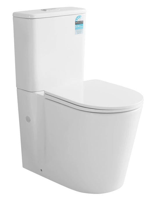 Alora Tornado Flush Back To Wall Rimless Toilet Suite 655*385*840mm