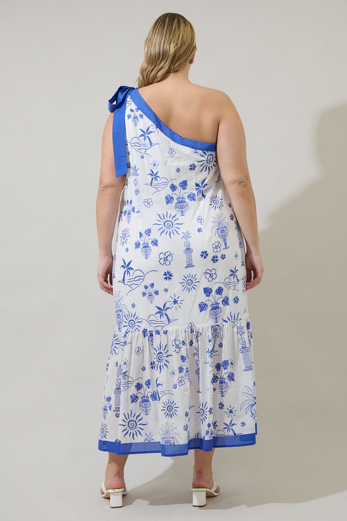 Alvina Tropics Nicol One Shoulder Maxi Dress Curve