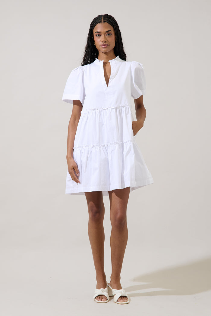 Amelia Tiered Babydoll Short Sleeve Dress