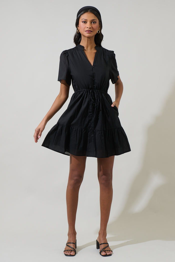 Amo Button Up Mini Dress