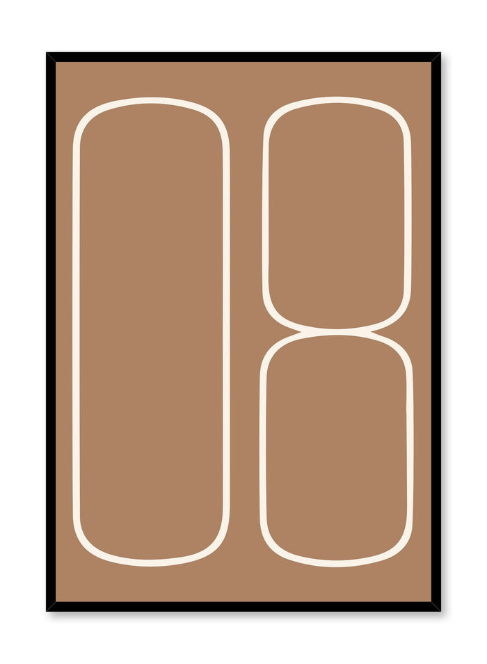 Scandinavian poster with orange colour graphic typography design of analog number eight by Opposite Wall