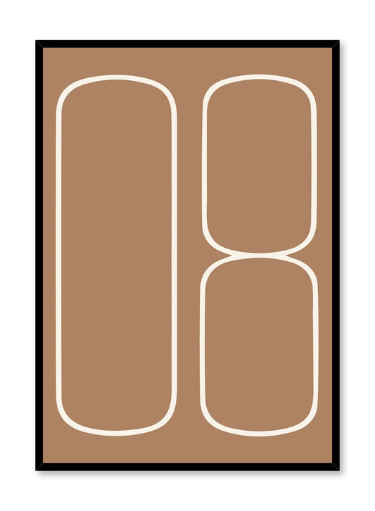 Scandinavian poster with orange colour graphic typography design of analog number eight by Opposite Wall