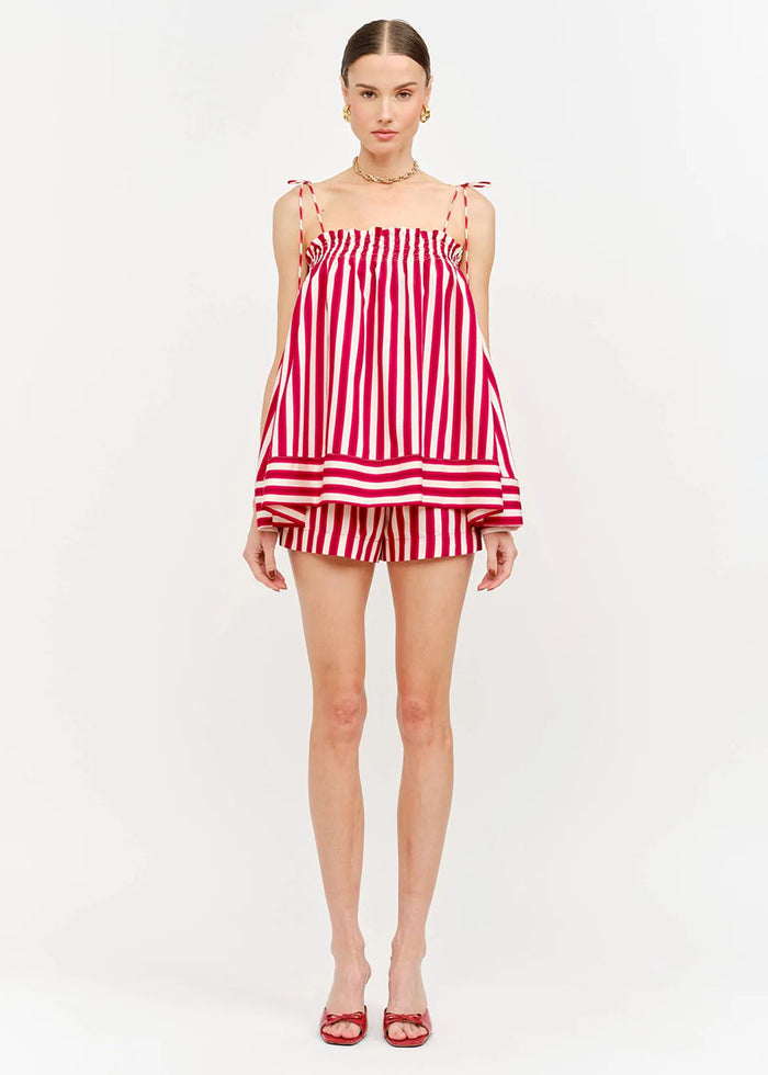 Arlette Striped Shorts - Red