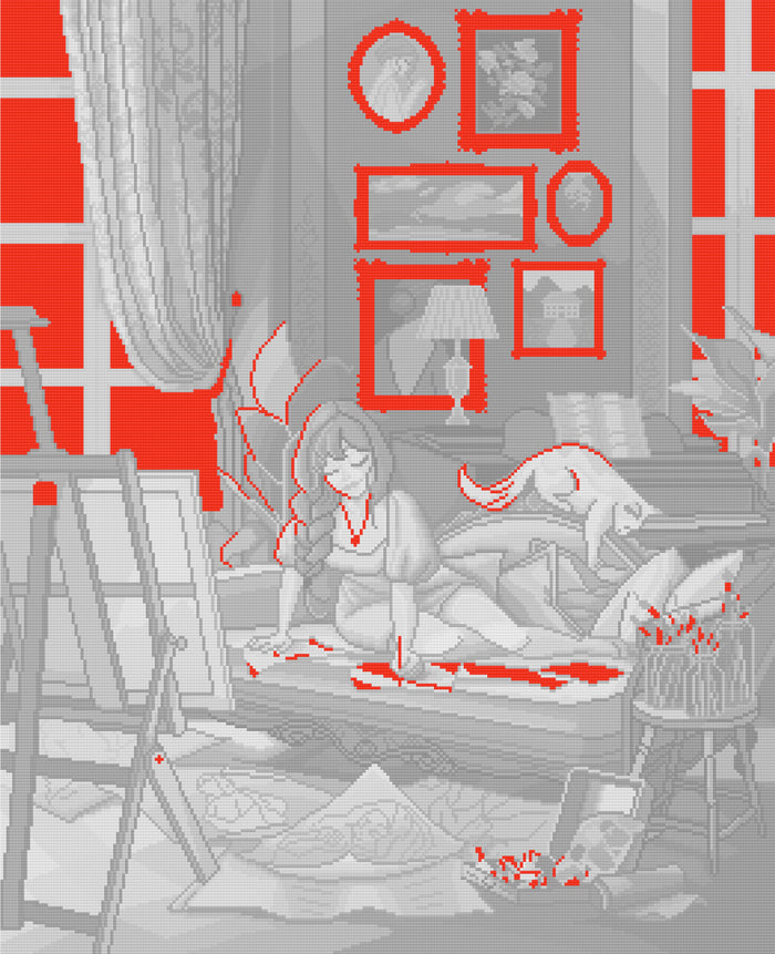 Artist In Her Habitat | Pixel Charted | Ready To Ship