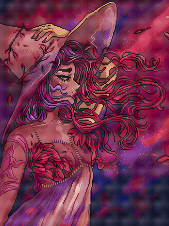 Autumn Court Witch | Pixel Charted | Ready to Ship