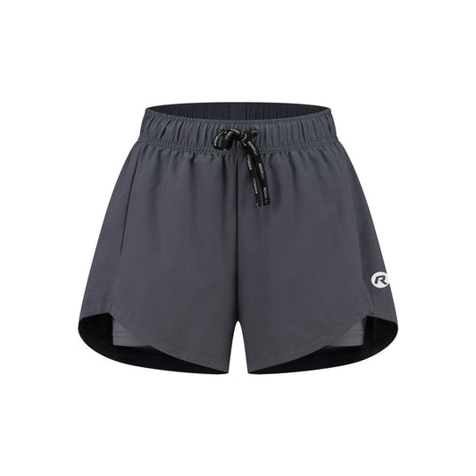 Rogelli Aya korte 2-in-1 hardloopbroek dames grijs voorkant.