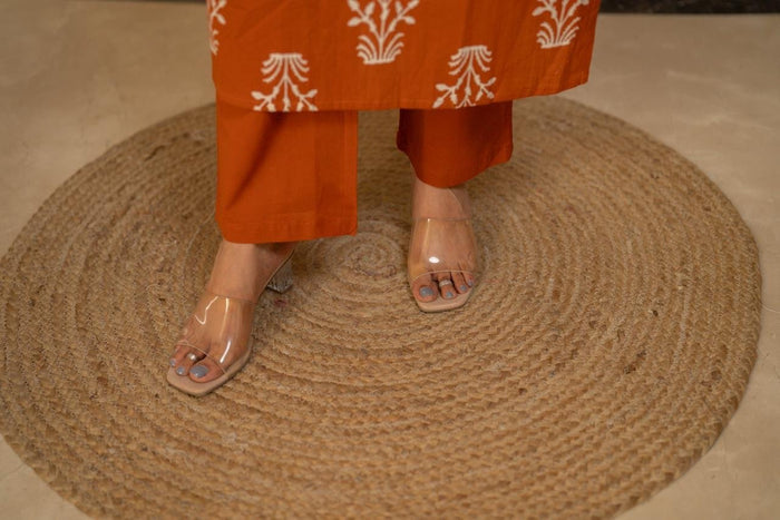 Bani Boota Sleeveless Pant Set- Orange