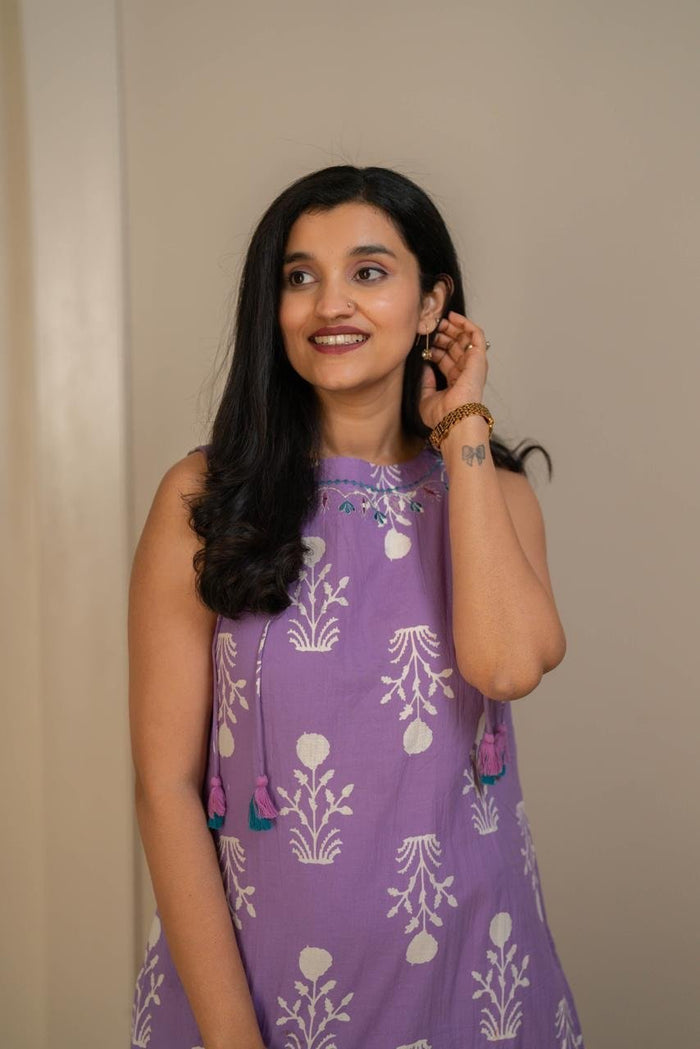 Bani Boota Sleeveless Pant Set- Purple