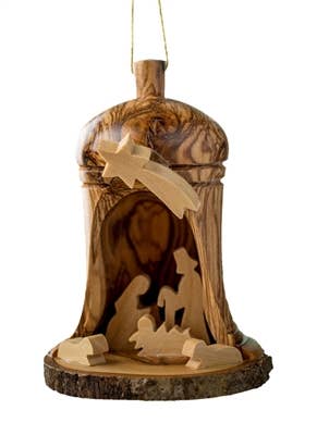 Bell Grotto with Nativity and Bark Base – 3.5"