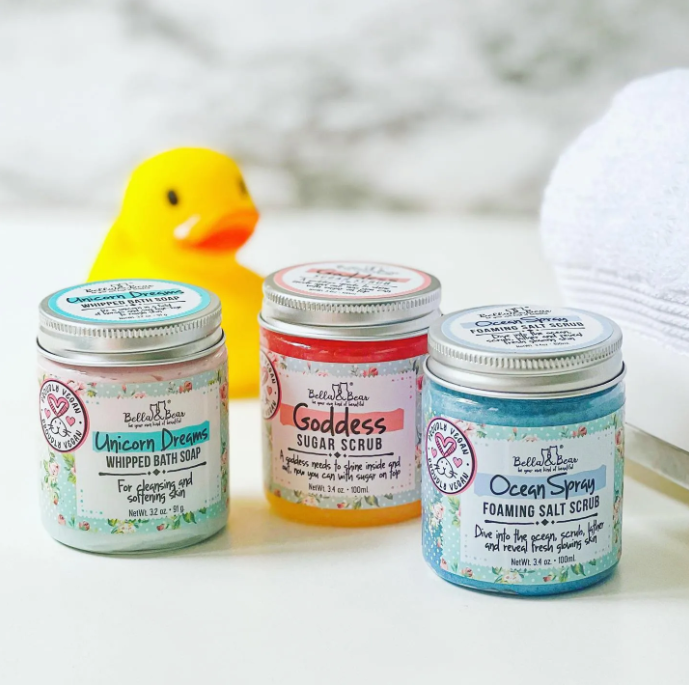 Bella & Bear Ocean Spray Foaming Salt Scrub – Mini Body Scrub | Beachy Fresh Exfoliator
