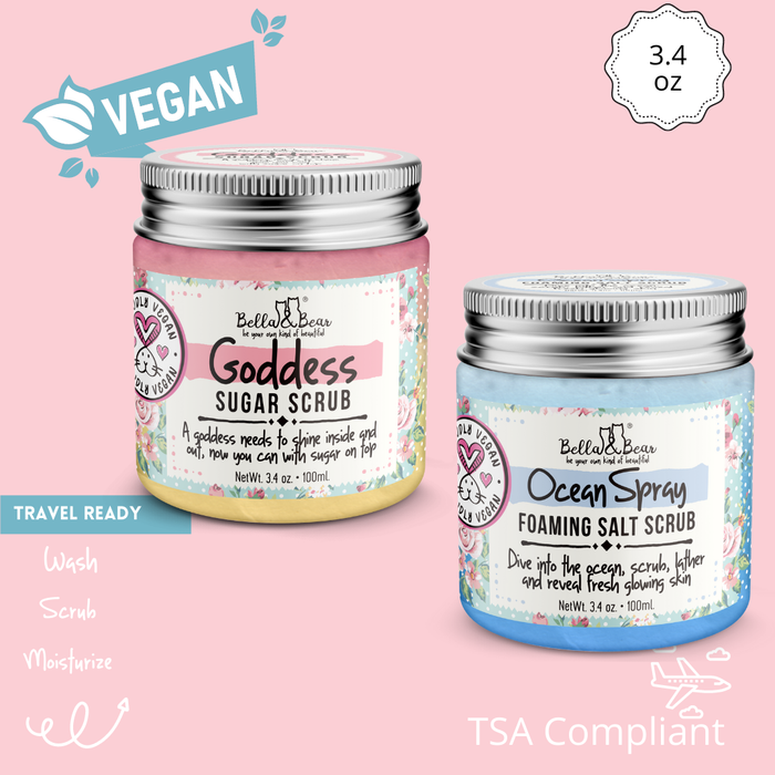 Bella & Bear Ocean Spray Foaming Salt Scrub – Mini Body Scrub | Beachy Fresh Exfoliator