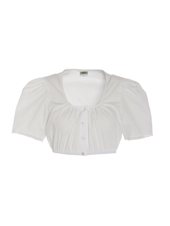 Berwin Puff Sleeve Lace Dirndl Blouse, White