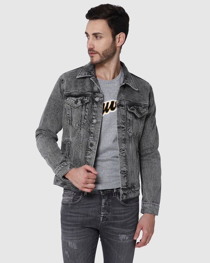 Black Washed Denim Jacket