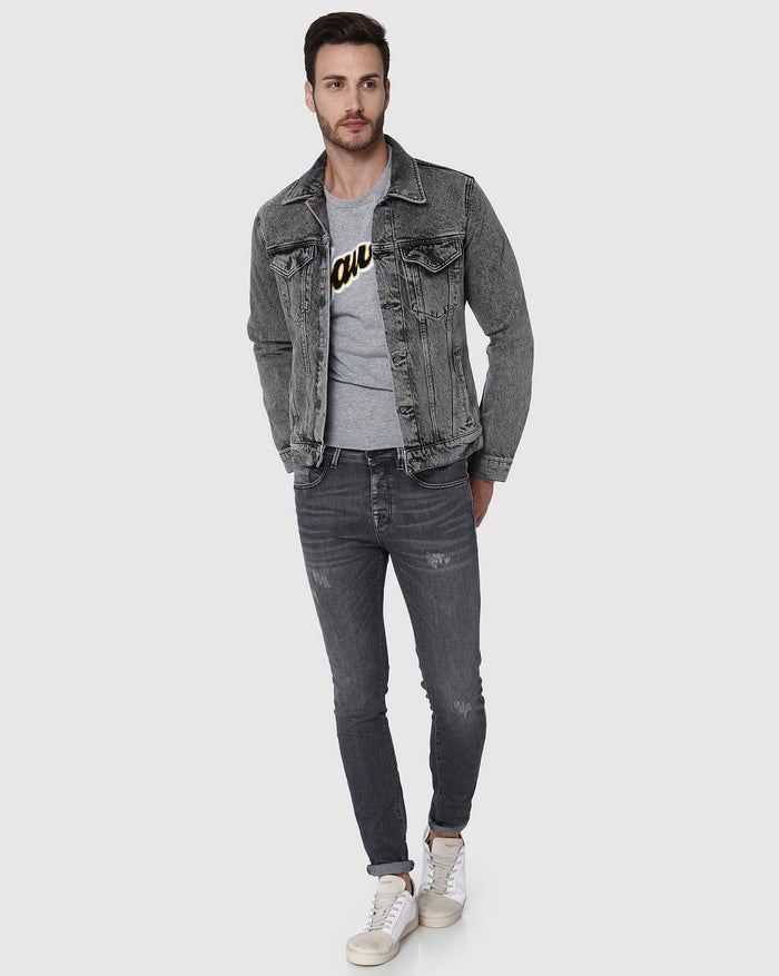 Black Washed Denim Jacket