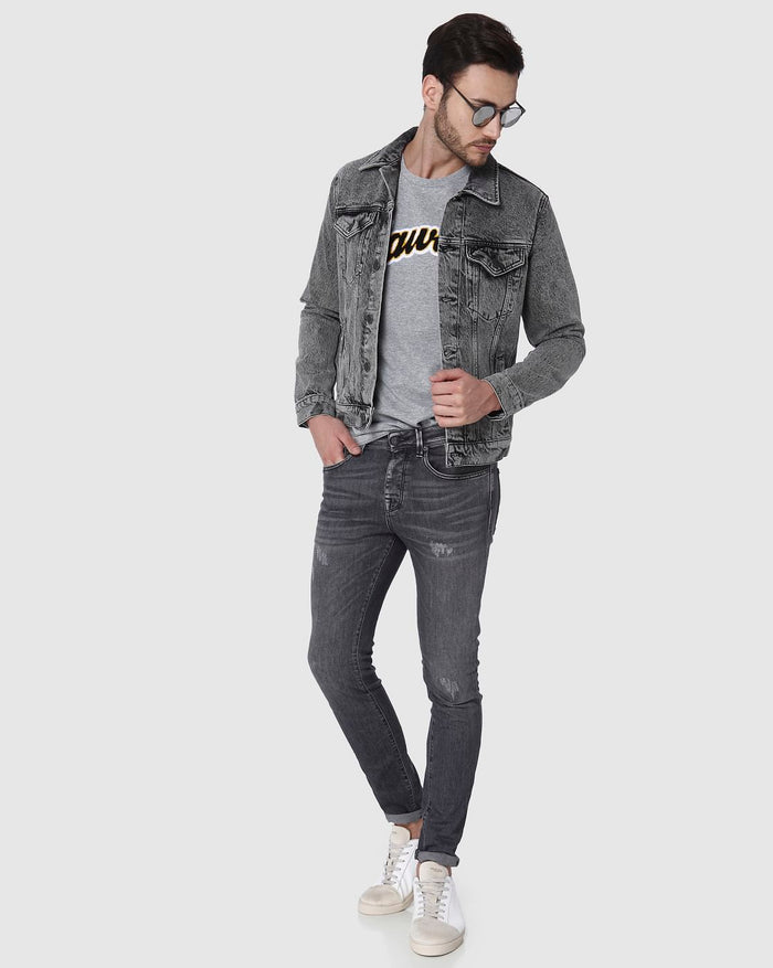 Black Washed Denim Jacket