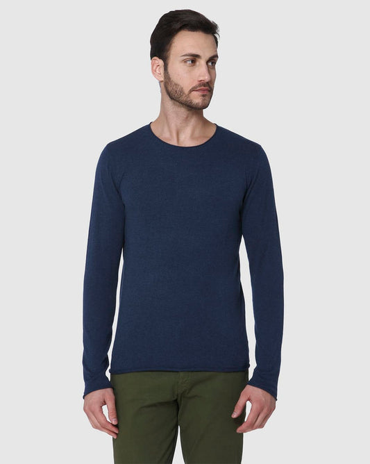 Blue Crew Neck Pullover