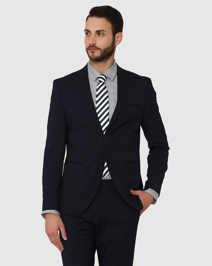 Blue Double Button Slim Fit Formal Blazer