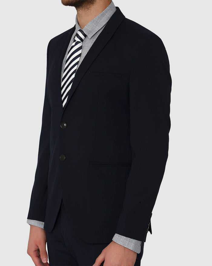 Blue Double Button Slim Fit Formal Blazer
