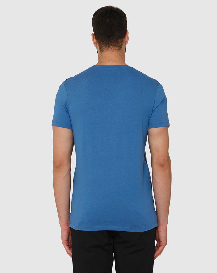 Blue Side Tape Detail Crew Neck T-Shirt