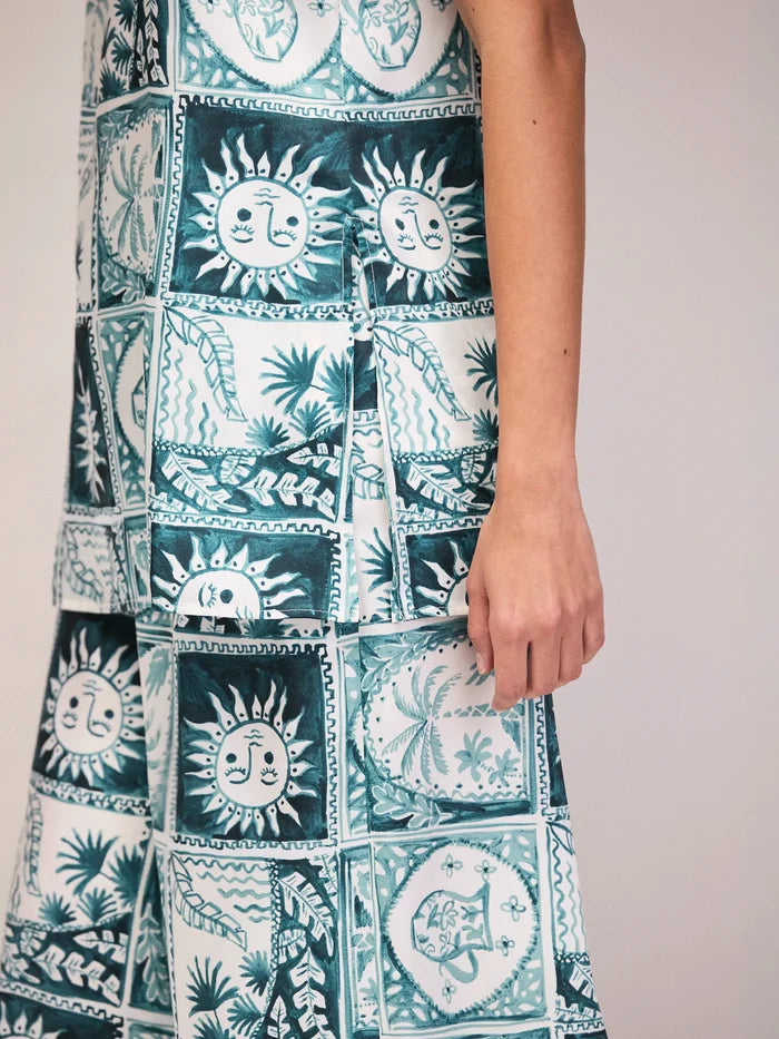 Blue Zodiac Print Long Line Cami Co-Ord Modern Female Fashion