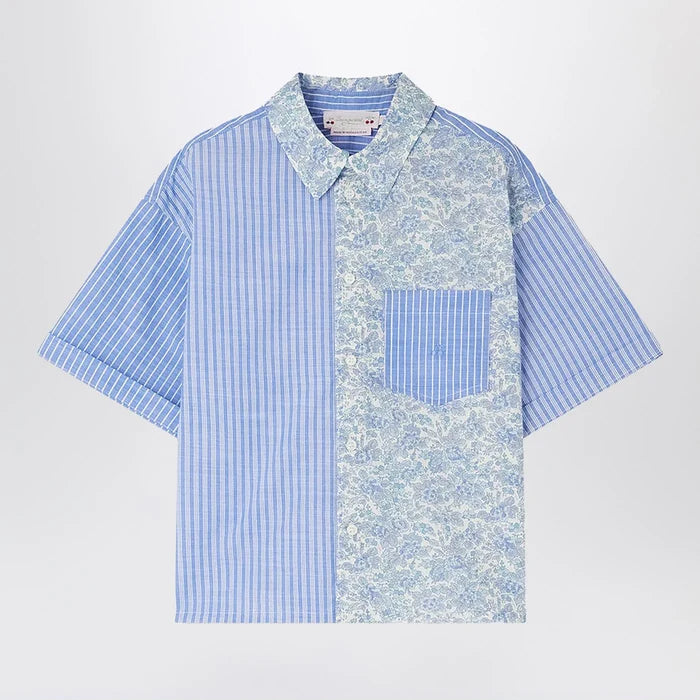 Bonpoint - Elyas patchwork light blue shirt