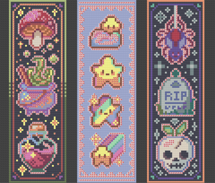 Bookmark Trio | Minis | Pixel Charted