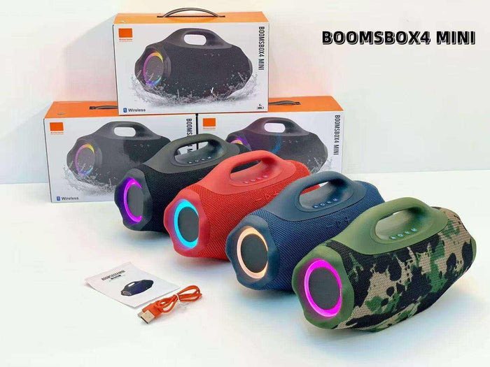 Boomsbox 4 Mini Portable Wireless Bluetooth Speaker with RGB Light
