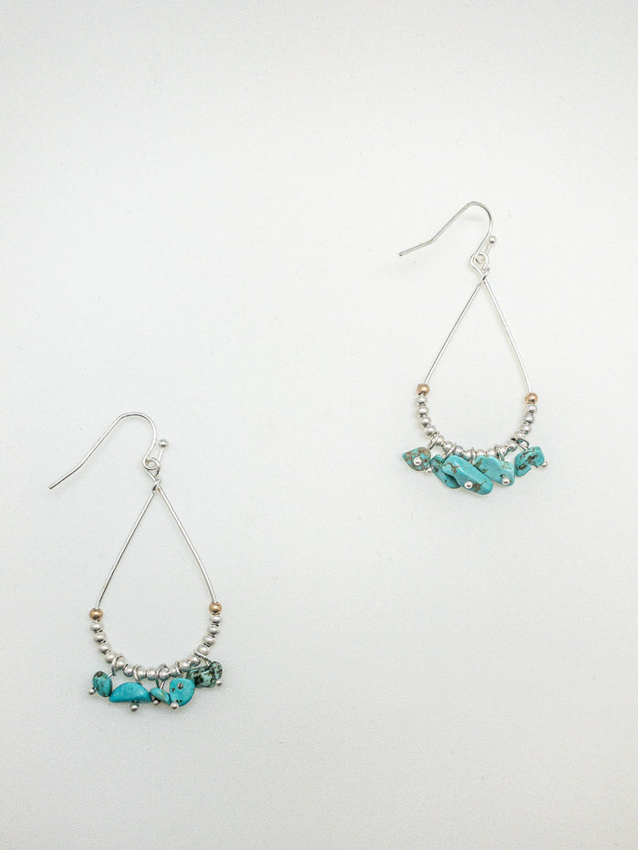 Brenda turquoise earrings, silver plated, genuine stones