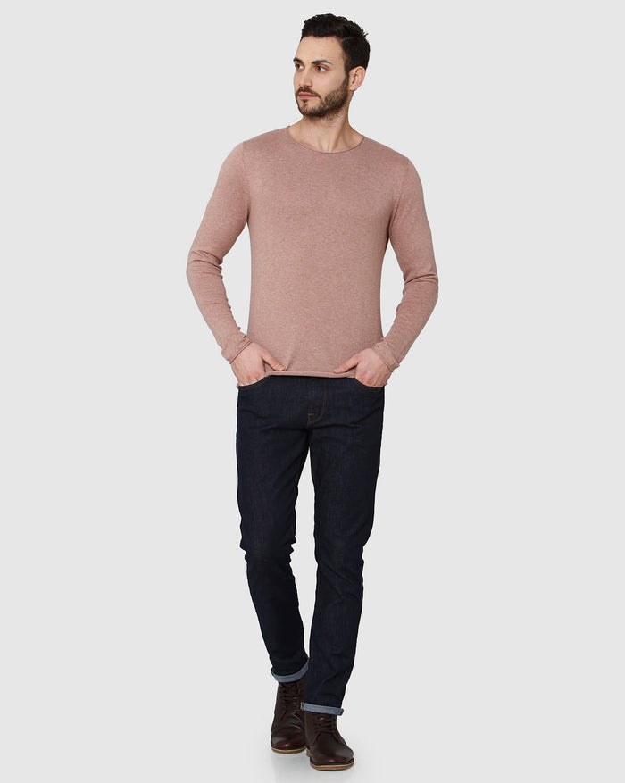 Brown Crew Neck Pullover