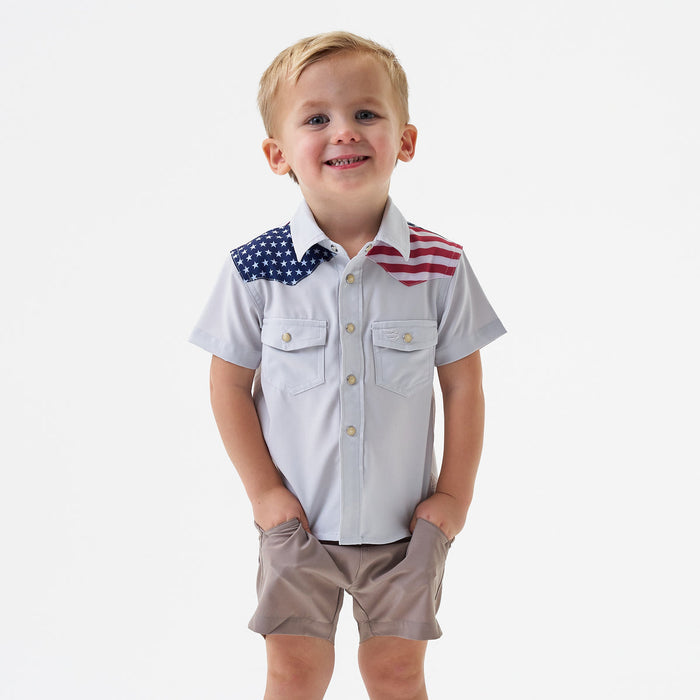 BURLEBO YOUTH WESTERN All American PERFORMANCE SHIRT