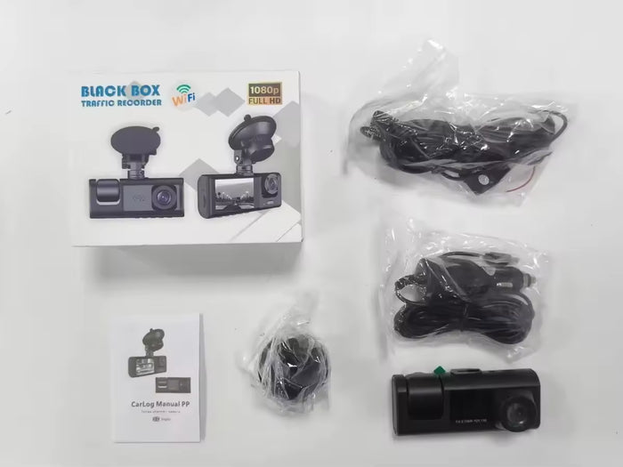 C309-3-Channel Triple Lens 1080P Dash Cam with Night Vision & WiFi