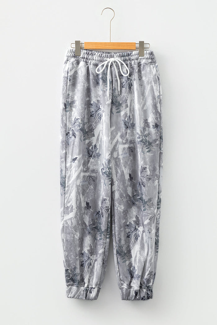 Camo Print Drawstring Elastic Waist Joggers - Bottoms/Joggers