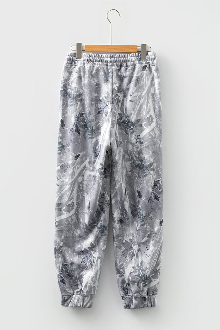 Camo Print Drawstring Elastic Waist Joggers - Bottoms/Joggers