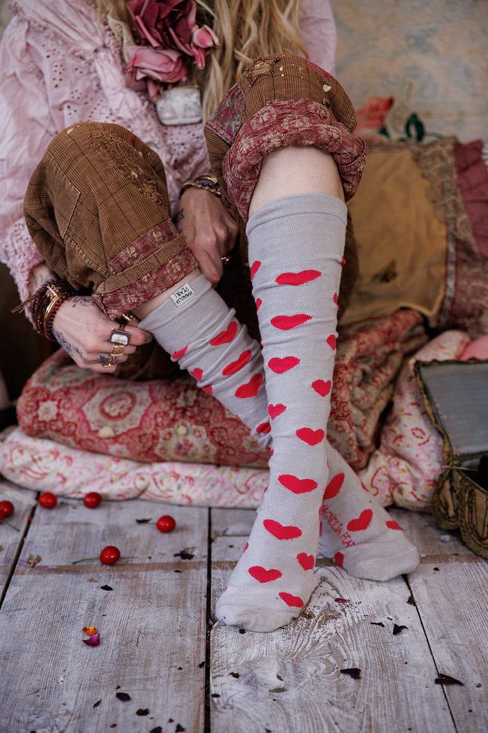 Candy Heart OTK Socks Magnolia Pearl Clothing