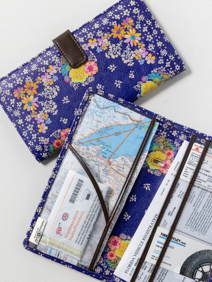 Car Document Holder - Tropic Bandana Navy-view 1