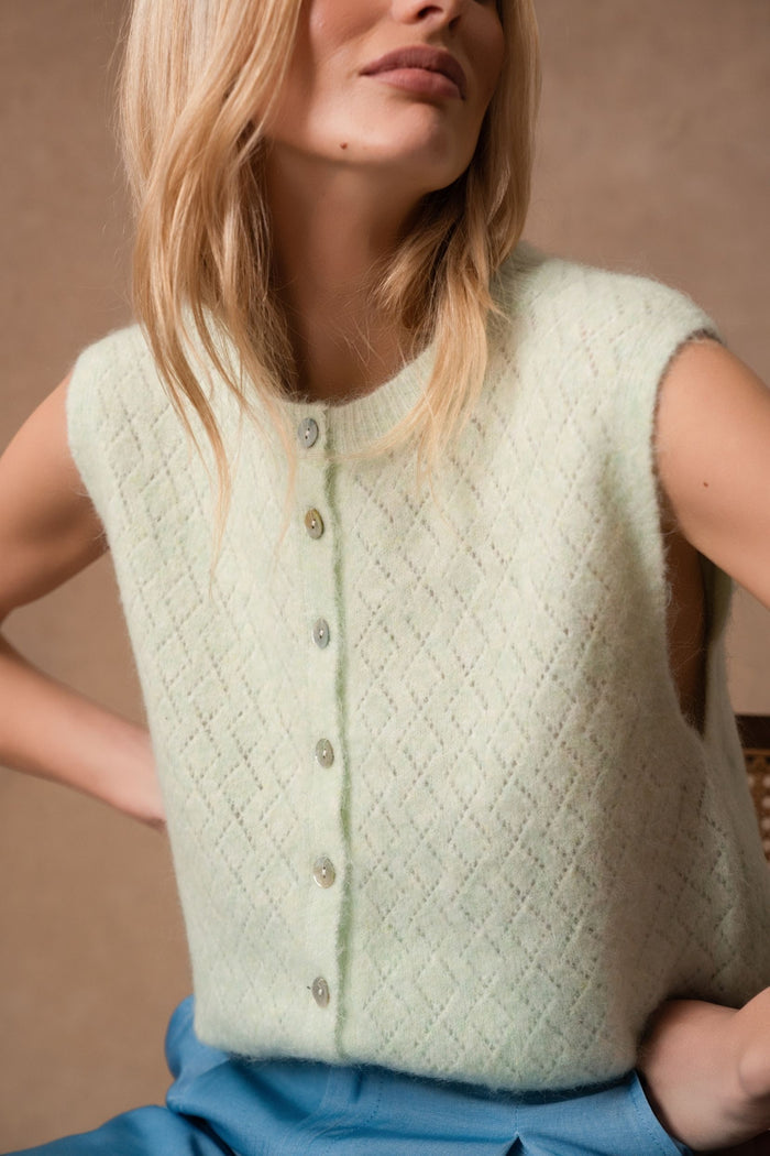 Cardigan Yolande - Vert clair