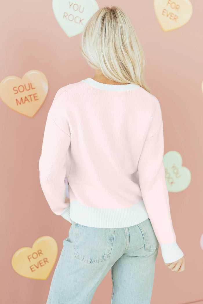 Cherry Pattern Drop Shoulder Sweater - Sweaters & Cardigans/Sweaters