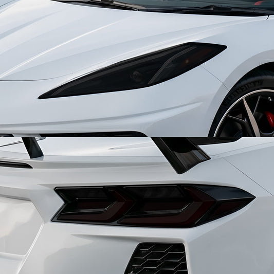 Chevrolet Corvette C8 2020–2026 Dark Smoke Headlight & Taillight Tint Kit – Precut Vinyl Lens Overlays