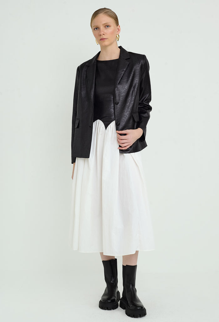 Chic Matte Satin Collared Jacket