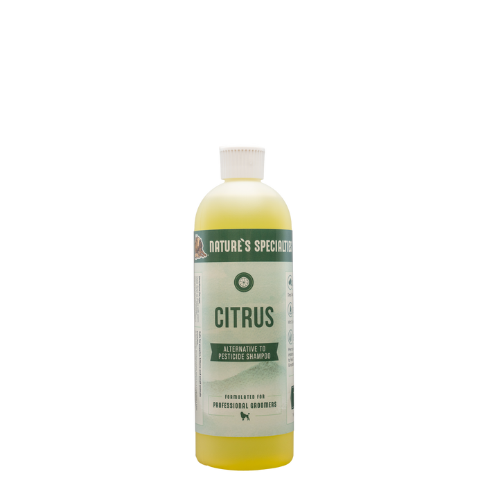 16 oz. bottle of Nature's Specialties Citrus Shampoo with D-Limonene for pesticide-free prevention.
