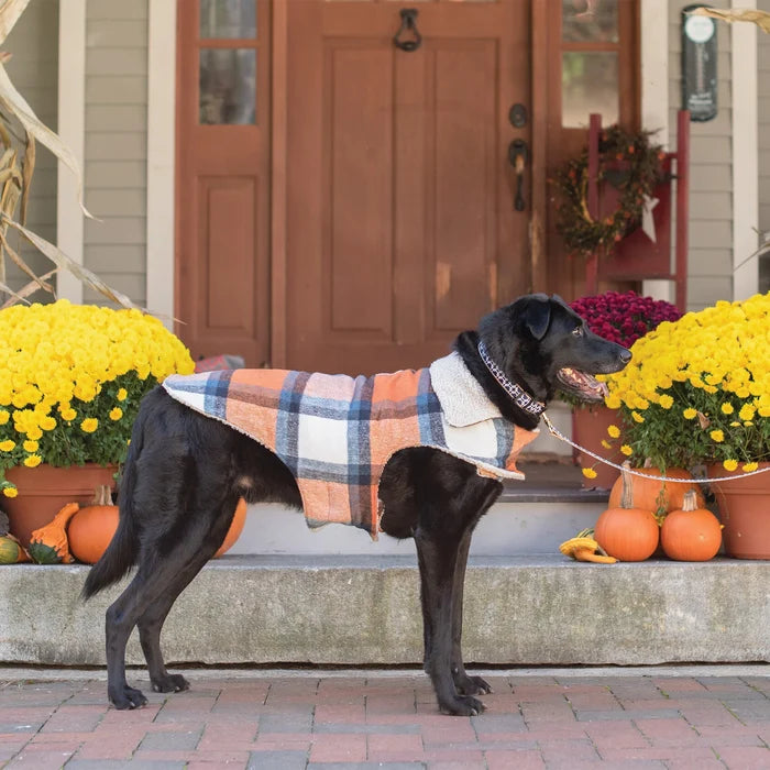Coat | Orange & Navy Plaid Shacket