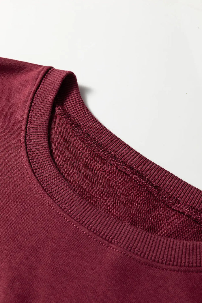 Colourblock Patchwork Sleeve Raw Seam Sweatshirt - Tops/Sweatshirts & Hoodies