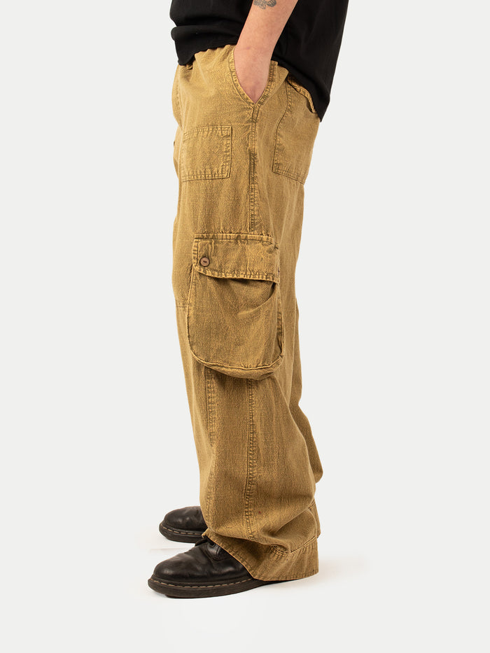 Cotton Stonewash Patch Cargo Pants | Olive-Image 2