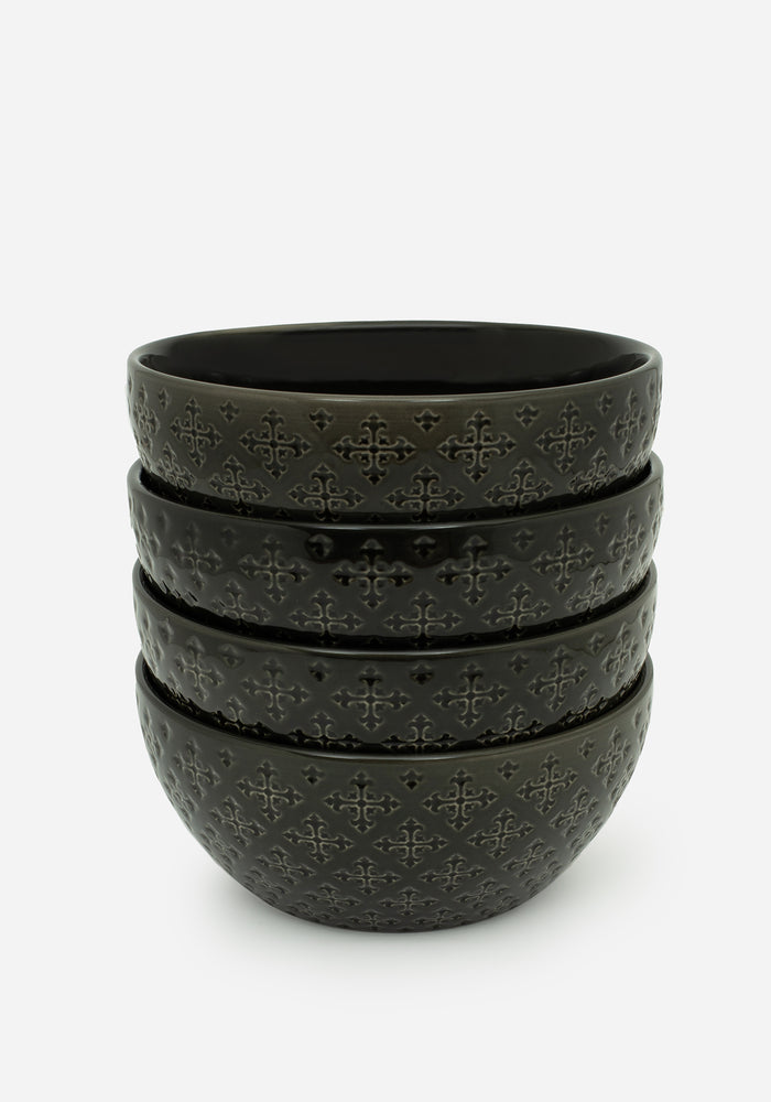 Crux Debossed Ombre Bowl (4 Piece Set)