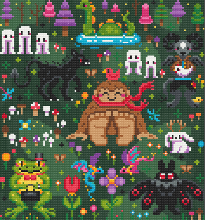 Cuddly Criptids | Pixel Charted | Ready To Ship